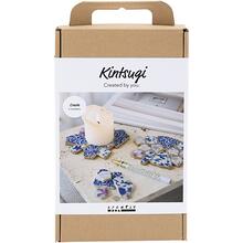 Kreativ Set Kintsugi, Untersetzer, Blau, Gold, Rosa, Wei�