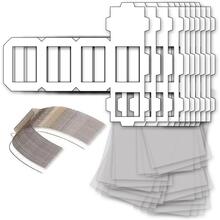 NEU Laternen Bastelset MINI Eckig Wei�, 10 wei�e Rohlinge, 10 B�gel, 25x Transparentpapier 15,5x37 cm