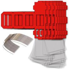 NEU Laternen Bastelset MINI Eckig Rot, 10 rote Rohlinge, 10 B�gel, 25x Transparentpapier 15,5x37 cm