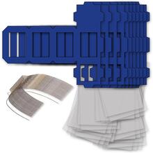 NEU Laternen Bastelset MINI Eckig Blau, 10 blaue Rohlinge, 10 B�gel, 25x Transparentpapier 15,5x37 cm
