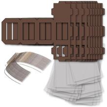 NEU Laternen Bastelset MINI Eckig Braun, 10 braune Rohlinge, 10 B�gel, 25x Transparentpapier 15,5x37 cm