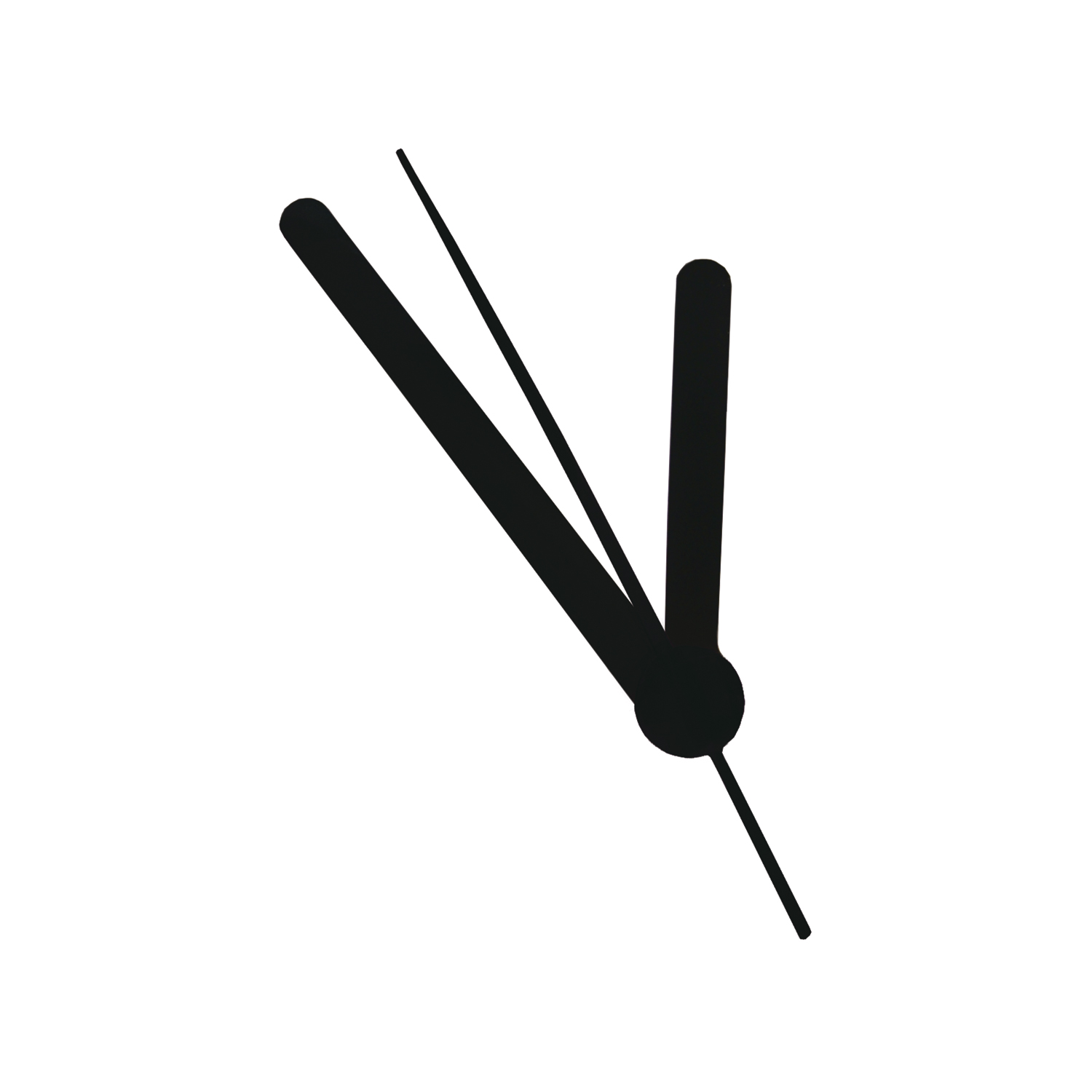 SALE Kunststoff Uhrzeiger-Set 3 tgl., 37/53 mm, Rundstab mit Sekundenzeiger