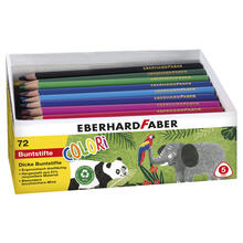 NEU EberhardFaber Kindergarten-Paket mit 72 dicken Buntstiften, dreifl�chig 5mm