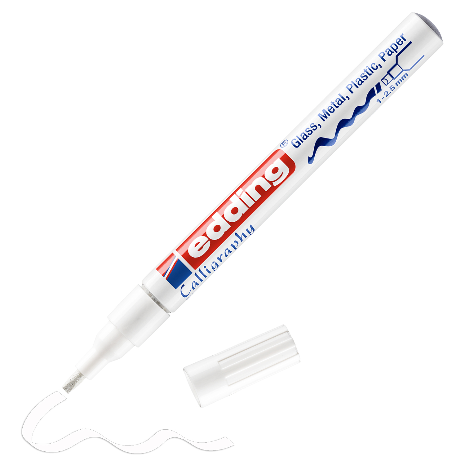 NEU Edding 753 Kalligraphie-Paintmarker 1-2,5mm, wei�, Keilspitze
