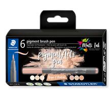 Staedtler Pigment Arts Brush Pen 6er Set, Beige-Neutral-T�ne