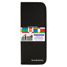 NEU GRADUATE Pinselset Acryl- & �lfarben mit 10 Pinsel, Langstielig, Nylontasche