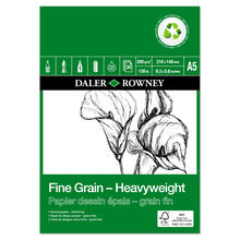 NEU Heavyweight Eco Zeichenblock, einseitig verleimt, Feinkorn, 30 Blatt � 200 g/m�, DIN A5