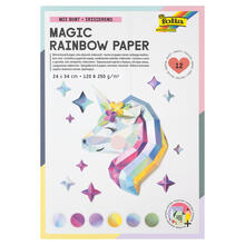 NEU Magic Rainbow Papier-Block, 24x34cm, 12 Blatt, 6 irisierende Farben sortiert je in 120 & 250 g/m�