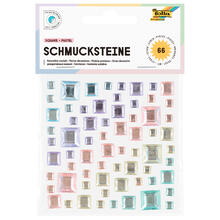 Sticker / Schmucksteine Eckig Pastell, selbstklebend, 67 St�ck sortiert