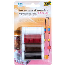 Kunstlederb�nder-Set, 4 Spulen, 1,5m, sortiert