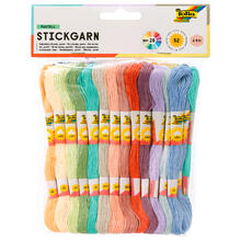 Stickgarn-Sortiment Pastell, 52 Docken � 8m, in 26 Farben sortiert