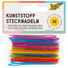 NEU Sticknadeln aus Kunststoff, 32 St�ck, farbig sortiert, 6,5 cm x 1,8 mm