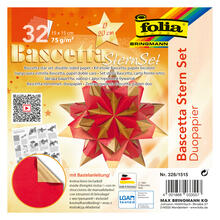 Faltbl�tter Bascetta Stern Duo, rot gold - Verschiedene Gr��en