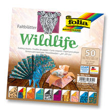 Faltbl�tter WILDLIFE, 50 Blatt, 15 x 15 cm