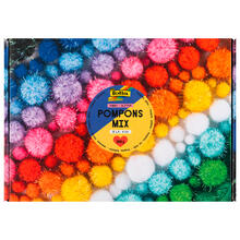 Pompons Mix Box Jumbo Glitter, 300g, ca. 730 St�ck, � 1,5-4cm, farbig sortiert