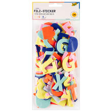 Filz-Sticker BUCHSTABEN, 190 Teile selbstklebend, farbig sortiert