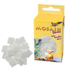 NEU Mosaik-Glassteine 200g / ca. 300 St�ck, 10x10mm, Wei�