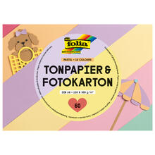 Papier Block PASTEL, 130 & 300g/m�, DIN A6, 60 Blatt, 10 Farben sortiert