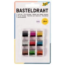 Basteldraht-Set, 9 Spulen � 2 m, farbig sortiert