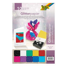 Bastelpackung Glitterpapier 10 Bg., 23x33cm 70g/m�
