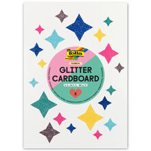 Glitter Karton Rainbow, 300g/m�, 17,4 x 24,5cm, 6 Blatt, 6 Farben sortiert