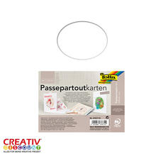 Passepartoutkarten-Set wei�, 10 Stk, oval