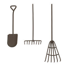 SALE Metall Werkzeug-Set, rostig, 3-teilig, 12cm
