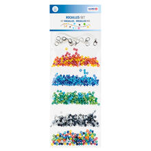 NEU Rocailles-Set mit Kordel und Verschl�ssen, 50 g, sortiert in 5 Farben