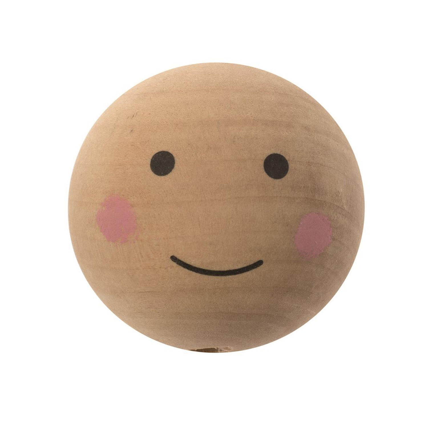 NEU Holzkugel Gesicht bemalt, natur, 3,5 cm, 4 St�ck