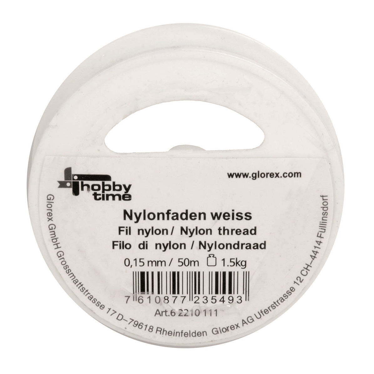 NEU Nylonfaden / Perlonfaden, wei�, St�rke 0,15mm, L�nge 50m