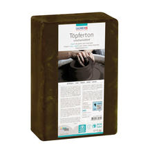 Glorex T�pferton unschamottiert 5kg schwarz