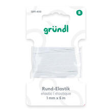 Rundelastic-Band, 1 mm breit, 5 m lang, wei�