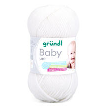 Strickgarn Baby uni, Oeko-Tex Standard, 50g, 150m, Farbe 01, wei�