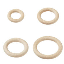 NEU Ringe aus Naturholz ideal f�r Schnullerketten, Kinderspielzeug, Makramee etc.- Verschiedene Ausf�hrungen
