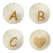 SALE Buchstaben Kugeln aus Holz, 12 mm Durchmesser - Ideal f�r Schnullerketten