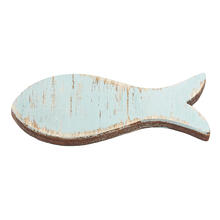 NEU Holz-Fische, 6 cm, Box mit 5 St�ck, t�rkis
