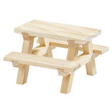 NEU Miniatur-Picknick-Tisch mit B�nken, Gr��e 8 x 8 x 5,5 cm