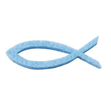 SALE Filzfisch f�r Kommunion / Konfirmation, Gr��e ca. 44 x 18 x 3 mm, hellblau, Box mit 12 St�ck