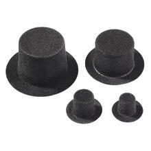NEU Miniatur-Zylinder, schwarz, beflockt, Gr��e 26 mm, Beutel mit 6 St�ck