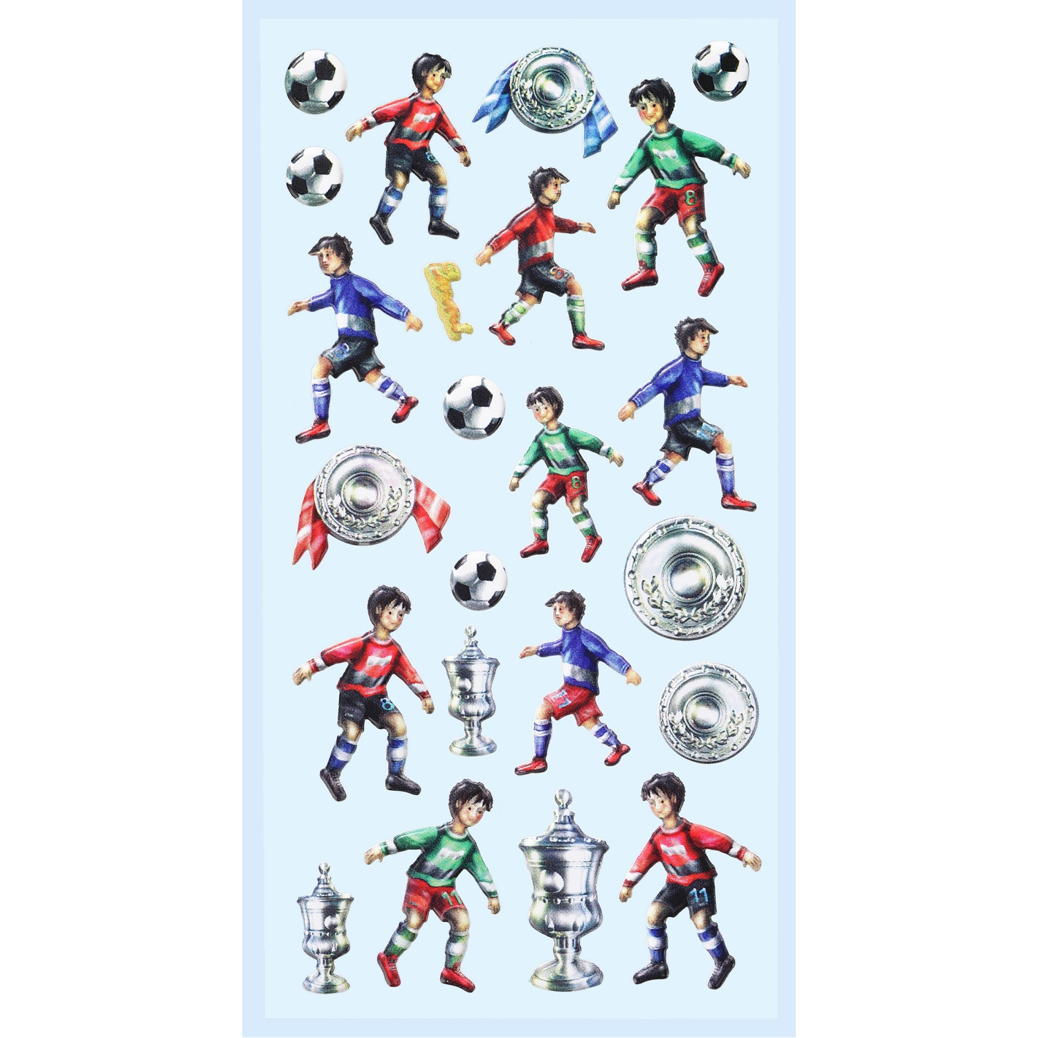 NEU SOFTY 3-D Sticker / Aufkleber, Fu�ball II, 1 Bogen