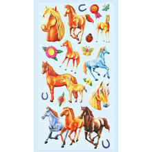 NEU SOFTY 3-D Sticker / Aufkleber, Pferde II, 1 Bogen