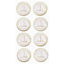 NEU Sticker Einladung Konfirmation, Schiff gold, Beutel mit 8 St�ck