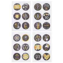 SALE Sticker Adventszahlen 1-24, schwarz-gold