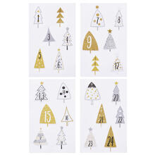 NEU Sticker Adventszahlen 1-24, verschiedene Weihnachtsb�ume