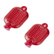 NEU Miniatur W�rmflasche rot f�r Wichtel / Geldgeschenke, ca. 2 cm, 2 St�ck