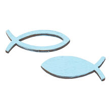 NEU Holzstreuteil Fisch 3,5 cm, 2-fach sortiert, Box mit 16 St�ck, t�rkis