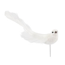 NEU Taube mit Federn und Glitzer f�r Hochzeiten & Co., Gr��e ca. 15 cm