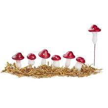 NEU Miniatur-Fliegenpilz mit Moos, Gr��e ca. 2 - 3 cm, Beutel mit 10 St�ck, sortiert