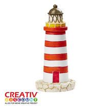 Miniatur- Leuchtturm, rot-wei�, 7,5cm