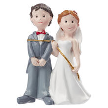NEU Hochzeitspaar / Brautpaar mit Seil, Gr��e ca. 8 cm